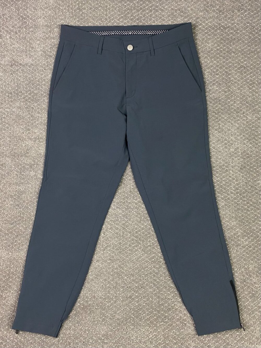 Primo Golf Joggers Pants Mens 32 SHORT Dark Gray Ankle Zip Zipper Performance